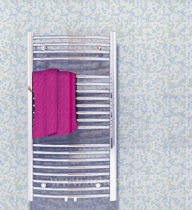 Стена ванной в отделке мозаикой Colori Viva Crystal Стена ванной в отделке мозаикой Colori Viva Crystal