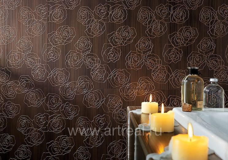 Интерьер плитки фабрики Fap коллекции Velvet в цвете Bloomy Brown Inserto. Интерьер плитки фабрики Fap коллекции Velvet в цвете Bloomy Brown Inserto.