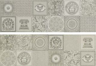 Gardenia (Versace) Gold декор Patchwork Decorati Bianco/Platino 75*25