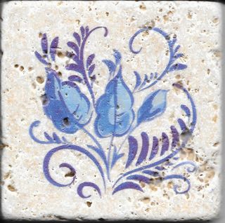 Травертин Provance декор Decor Гжель-5 10*10