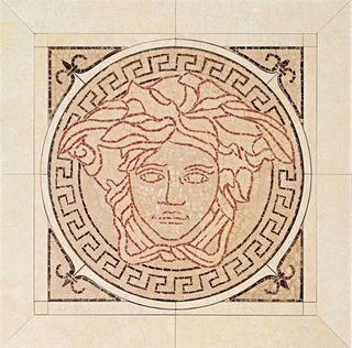 Gardenia (Versace) Palace Pav. панно 14232 Rosoni Medusa In Ceramica Medusa Rosa/Beige 41*41