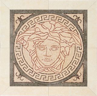 Gardenia (Versace) Palace Pav. панно 14233 Rosoni Medusa In Ceramica Medusa Rosa/Nero 41*41