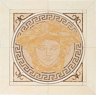 Gardenia (Versace) Palace Pav. панно 14236 Rosoni Medusa In Ceramica Medusa Oro/Almond 41*41