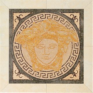 Gardenia (Versace) Palace Pav. панно 14238 Rosoni Medusa In Ceramica Medusa Oro/Nero 41*41