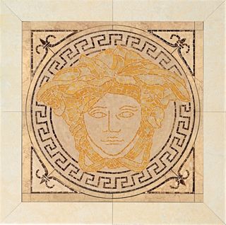 Gardenia (Versace) Palace Pav. панно 14215 Rosoni Medusa In Pietra Naturale Medusa Oro 41*41