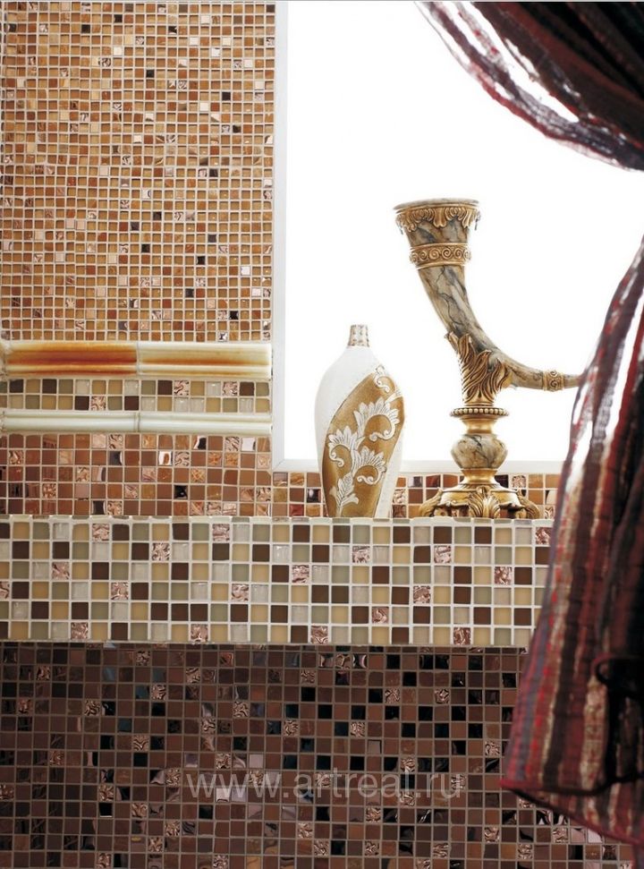 Мозаика Bars Crystal Миксы с декорами в интерьере