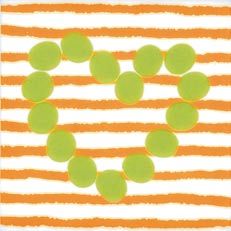 Pamesa Agatha декор CORAZON LINEAS NARANJA 20*20