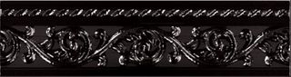 Carmen ceramic art Caprichosa бордюр Yara Negro 15*4