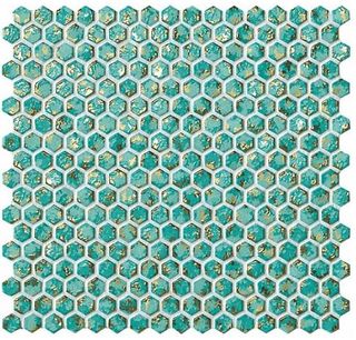 Декор Turquoise Hexagon Gold 30*30