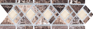 Altra Mosaic Бордюр из натурального камня бордюр Dark Emperador L5 7.5*25
