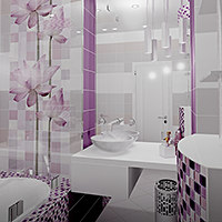 Плитка керамическая для ванной, керамогранит Дизайн-проект